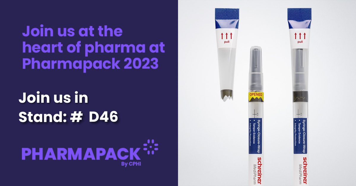 Interested in another innovative product highlight from Schreiner #MediPharm? Visit us at booth no. D46 @PharmapackEu in Paris to discover Syringe-Closure-Wrap. The novel multifunctional security #label helps to protect the integrity of prefilled syringes.
pharmapackeurope.com/en/home.html