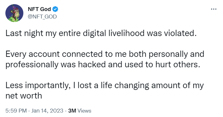 0xSydney's tweet photo. Wallets are getting drained every day and wallet security is more important than ever.

Let's dive into how tools like @delegatecash can potentially save you thousands of dollars and heartache👇🧵

1/ https://t.co/SVteuPIc45