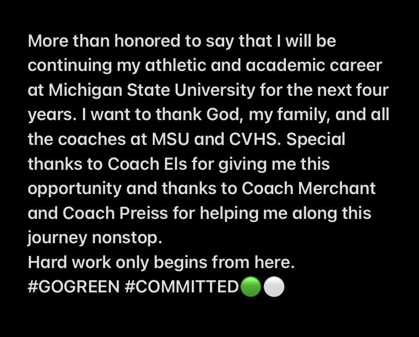 AhmetbasicTarik's tweet image. COMMITTED🟢⚪️ @MSU_Football @Coach_mtucker @CoachEls_MSU @CVBigReds @preissdon @JaredPurcellDET @TheD_Zone