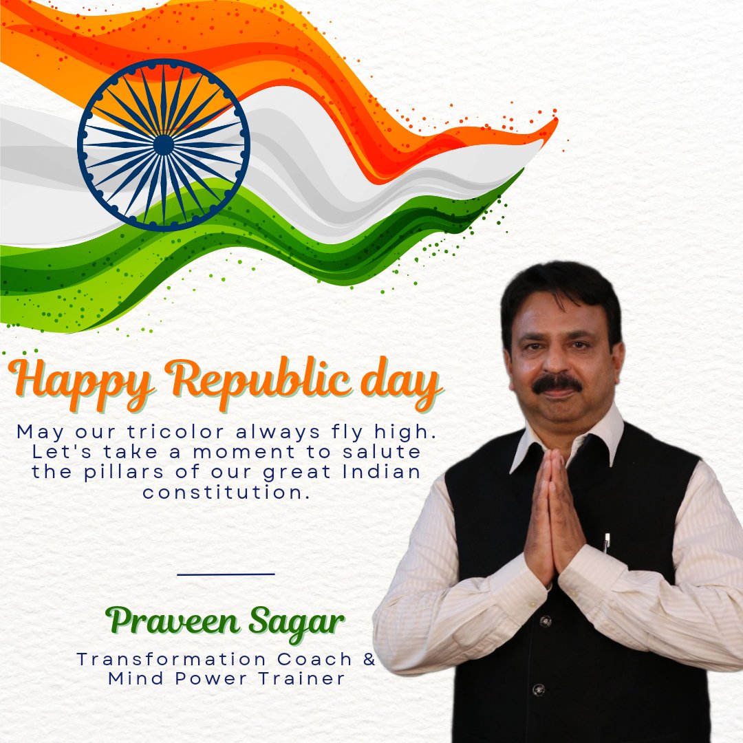PsMindguru's tweet photo. May we always have the freedom to choose, the freedom to live, and the freedom to dream. Happy Republic Day!
.
.
.

.
.
.
#praveensagar  #praveensagarmotivation  #mindtransformation #masteryourmind #transformationalcoach #transformyourmind  #HappyRepublicDay #republicday2023 https://t.co/1MDHvDGbbq
