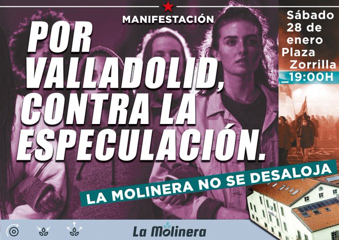 Sois miles los que nos habéis acompañado en esta aventura durante 4 años y medio. A todas las personas, colectivos, bandas y artistas que nos han respaldado, GRACIAS. 

El sábado saldremos una vez más a defender este islote de esperanza para Valladolid ✊

#LaMolineraNoSeDesaloja