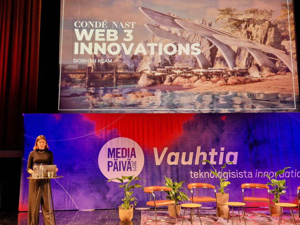 Mediapäivä (@mediapaiva) on Twitter photo Päivän toinen keynote-puhuja Siobhan Keam <a href="/CondeNast/">Condé Nast</a> avaa puheenvuorossaan web3-konseptin innovaatioita ja liiketoimintamahdollisuuksia. #Mediapäivä2023 Päivän toinen keynote-puhuja Siobhan Keam <a href="/CondeNast/">Condé Nast</a> avaa puheenvuorossaan web3-konseptin innovaatioita ja liiketoimintamahdollisuuksia. #Mediapäivä2023