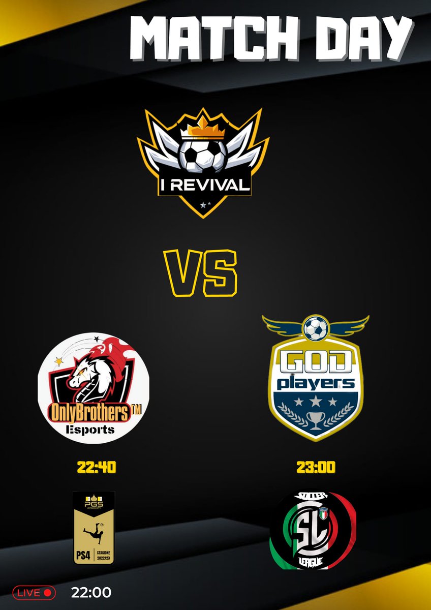 PARTITE DI STASERA ⏳🎮

🏆@pgsvaticancity
🆚@TMOnlyBrothers
⏰22:40

🏆<a href="/SoccerLeaguepro/">SoccerLeague Proclub</a>
🆚<a href="/GODPLAYERS89/">- GODPLAYERS -</a>
⏰23:00