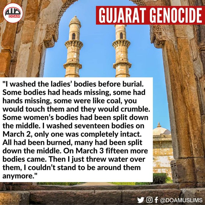 Endia has a long history of Muslim genocides.
#2002GujaratRiots