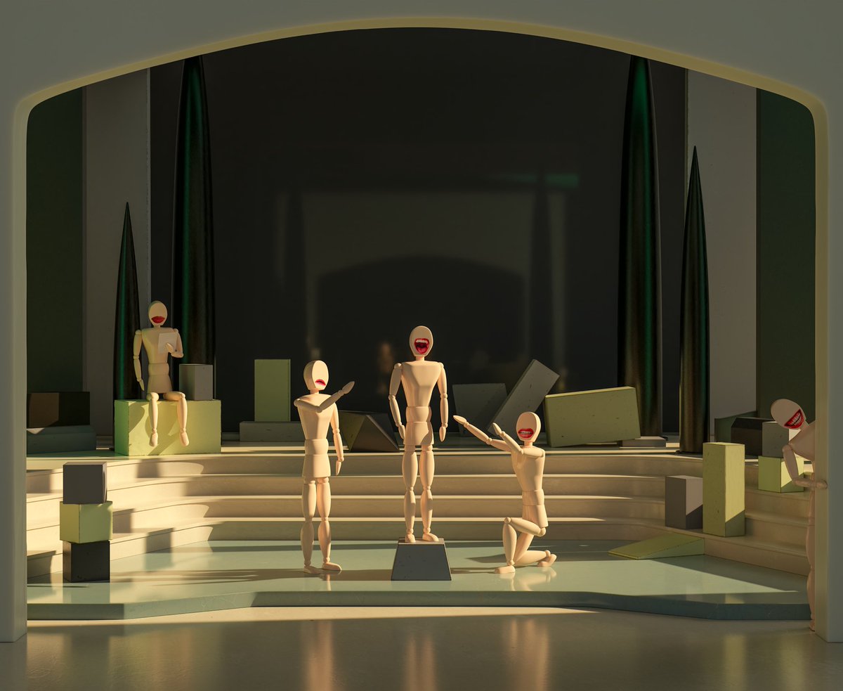 NEW DROP at <a href="/SuperRare/">SuperRare</a> 💎\

Theatre Rehearsal, minted in Artifact gallery

Link in thread.