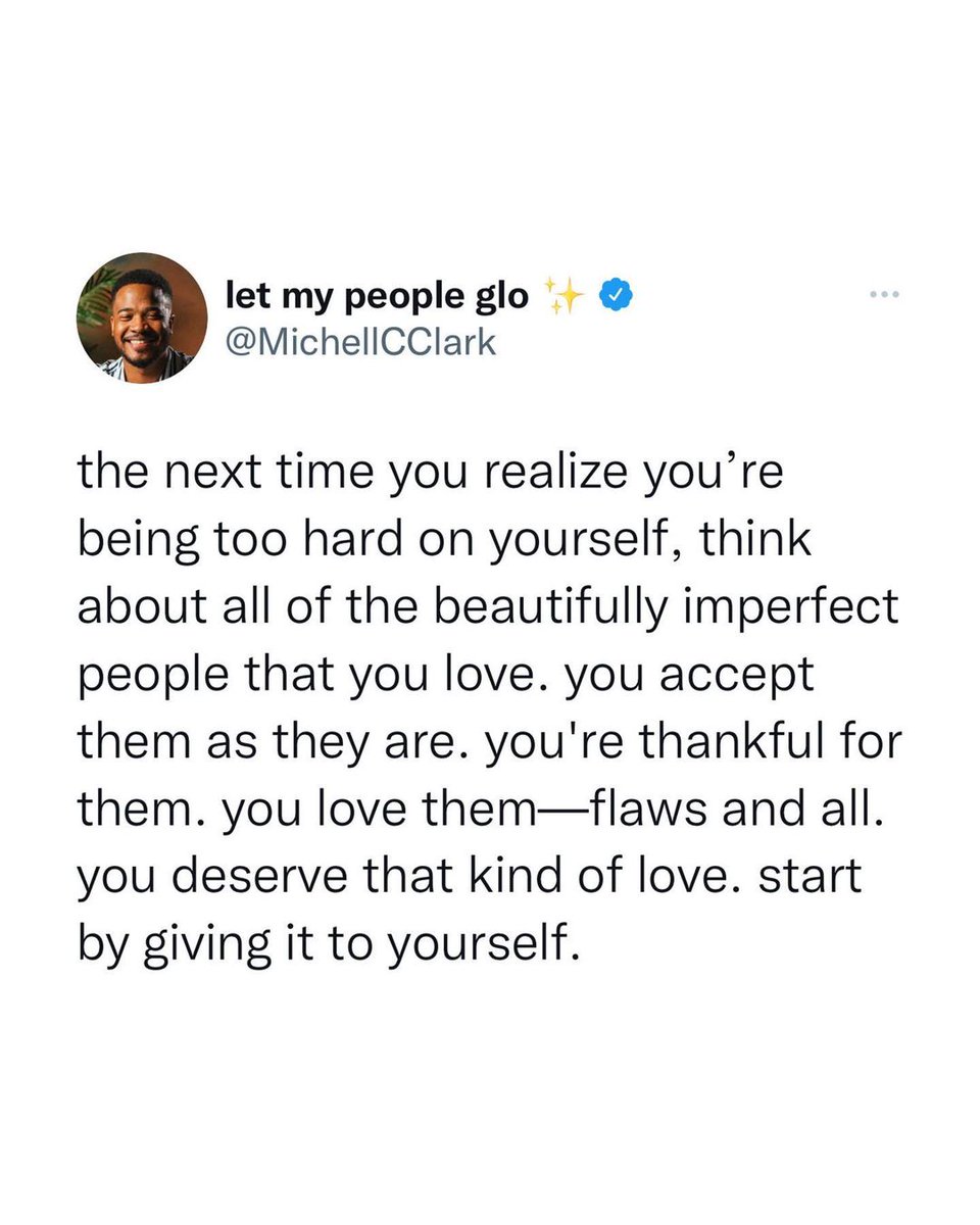 YoungMinds (@youngmindsuk) on Twitter photo Real self-love means accepting your full, flawed self.
💡 <a href="/MichellCClark/">my book is better than my tweets</a> Real self-love means accepting your full, flawed self.
💡 <a href="/MichellCClark/">my book is better than my tweets</a>