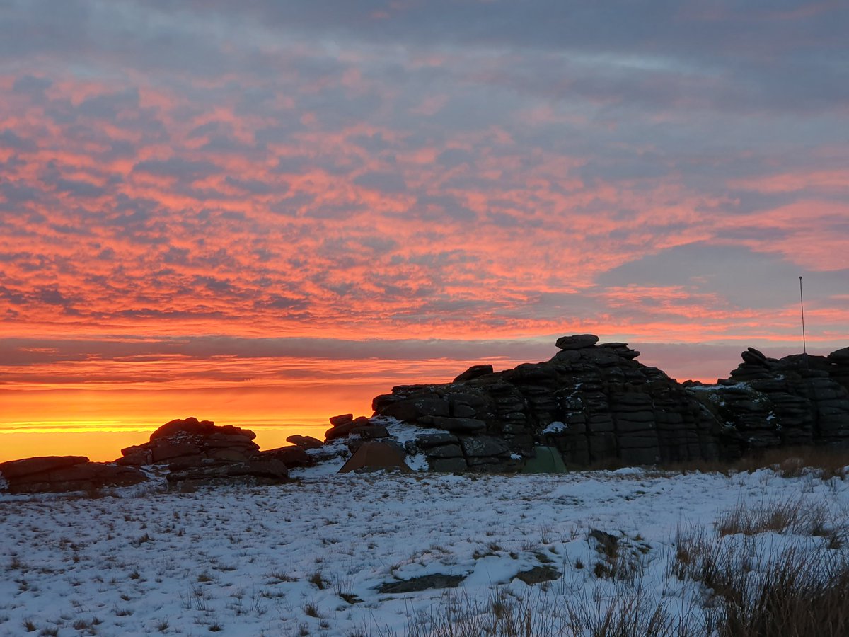 Snowy sunrise, worth crawling out the tent for!