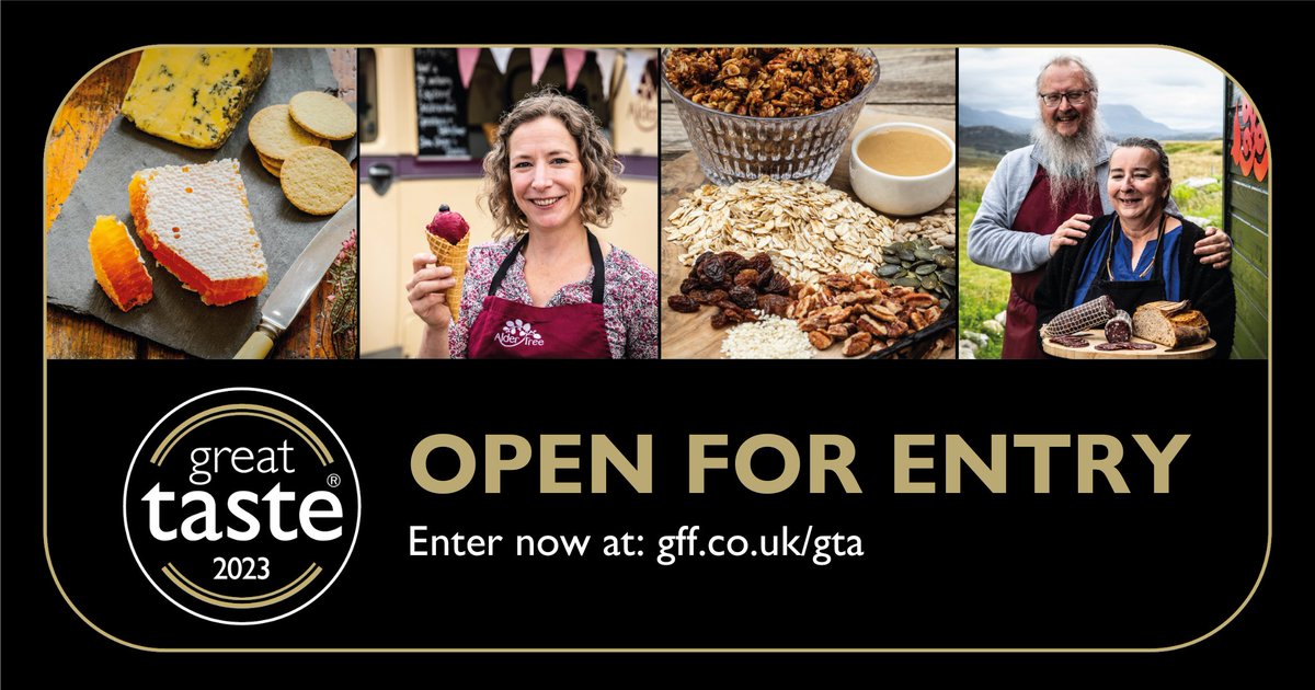 🌟 GREAT TASTE 2023 IS OPEN FOR ENTRY 🌟 If you have any questions about entering the #GreatTasteAwards, please drop us an email at greattaste@gff.co.uk Entry closes on 7th February or when we reach our entry cap, whichever comes first. Enter now at gff.co.uk/gta