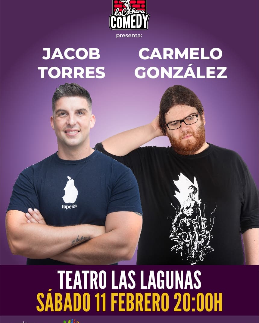 La última vez que actuamos juntos Carmelo y yo a la semana siguiente nos confinaron.
¿Qué pasará esta vez?¿Meteorito?¿Apocalipsis?¿Nueva colonia de Bustamante?

 SÁBADO 11 DE FEBRERO

 TEATRO LAS LAGUNAS,MIJAS.

¡A REÍR,QUE SON DOS DÍAS!

20:00

ENTRADAS:
lacocheraentradas.com/shows/details/…
