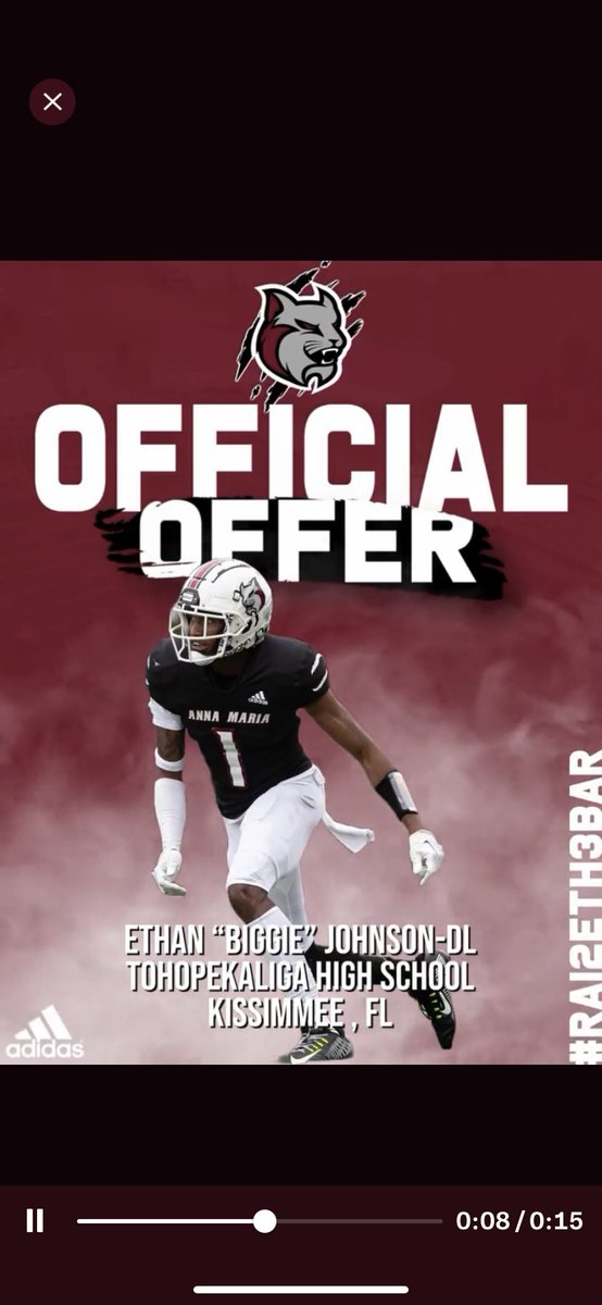 therealb1ggie's tweet photo. AGTG blessed to receive my second offer from Anna Maria college#2 @TohoTiger_FB @CoachBiggzOLDL @Coach_SCroce @CoachKennedy17 https://t.co/yF7y6coIHl