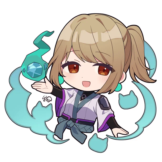 【お仕事のお知らせ】声優の桜咲千依( )さんのヴァロキャラ風SDイラストを描かせていただきましたヴァロがんばれ～! 