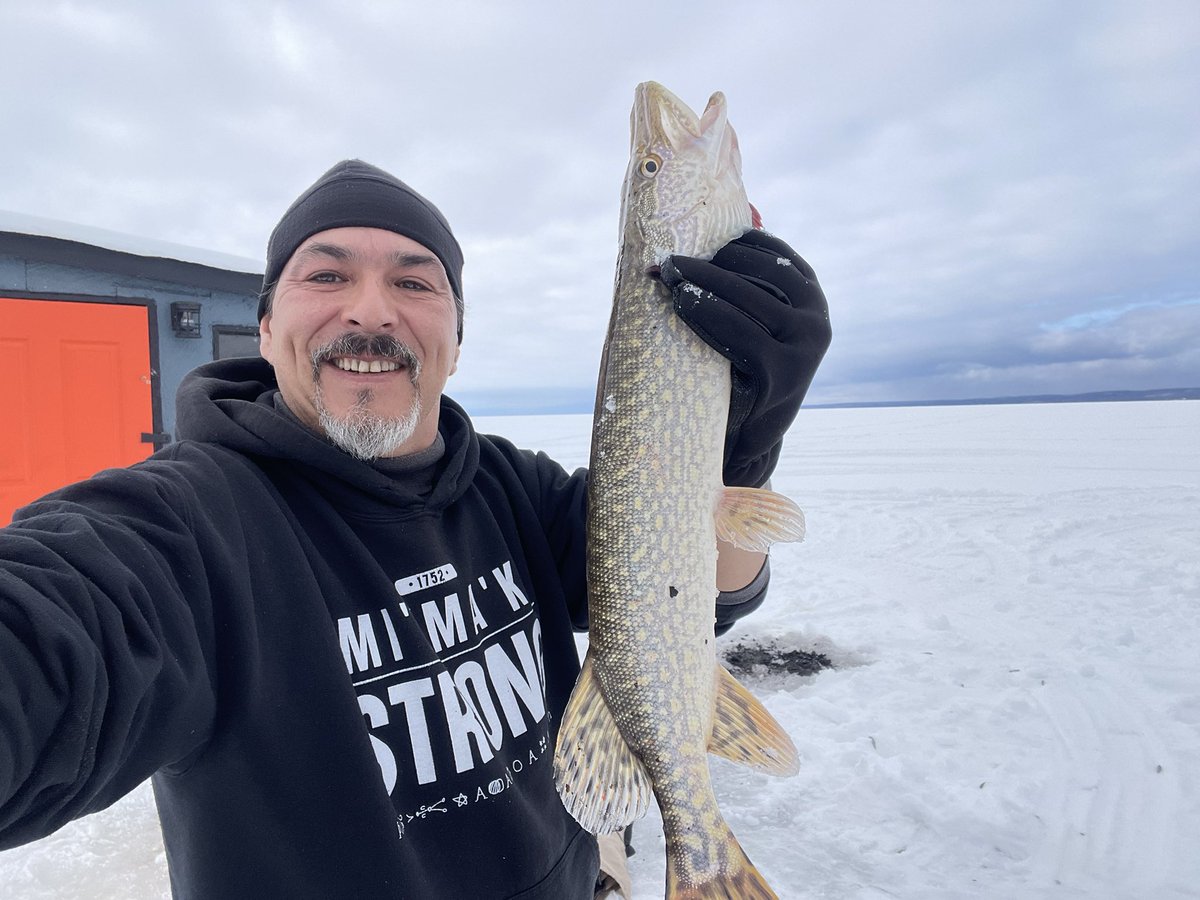 Catch of the day… Northern Pike! #icefishing #lakenipissing #northbay #northernliving