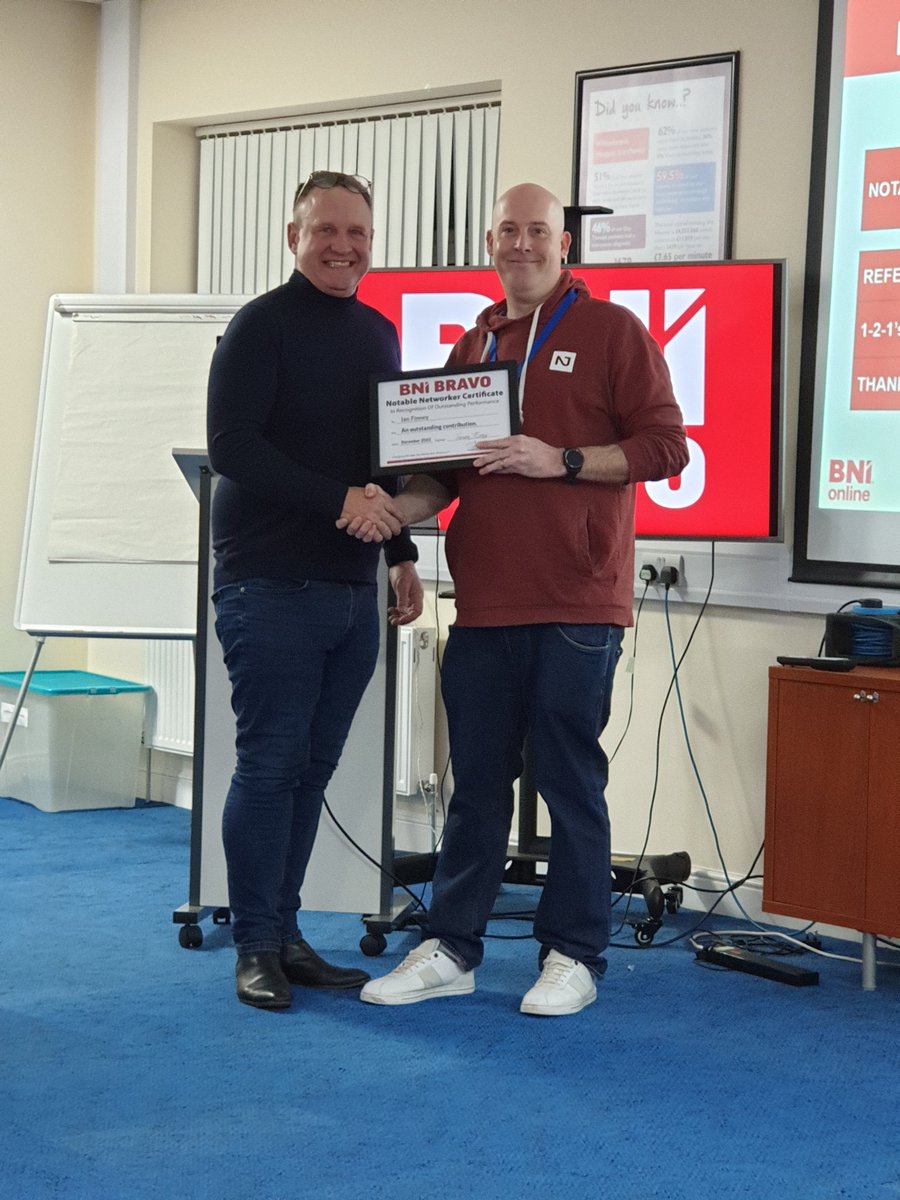 BNIStHelens's tweet image. Congratulations to Ian Finney on notable networker for December. Ian is a very active member within the chapter and this is one of many Ian has earned. 

Ian is an excellent award winning Business and Executive coach and helps take both leaders and the business to the next level.
