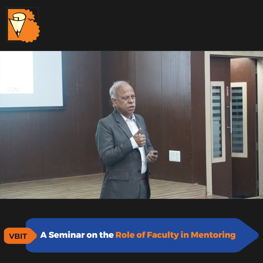 VBITHYD's tweet photo. Professor ML Sai Kumar Former Dean of Institute of Public Enterprise (IPE) Hyderabad gave a seminar on the Role of Faculty in Mentoring on 25th January 2023 at Chethana Auditorium
#VBIT #Seminar #InstitutePublicEnterprise #Role #Faculty #Mentoring #IPE #TopBTechColleges https://t.co/vQo41O7lEg