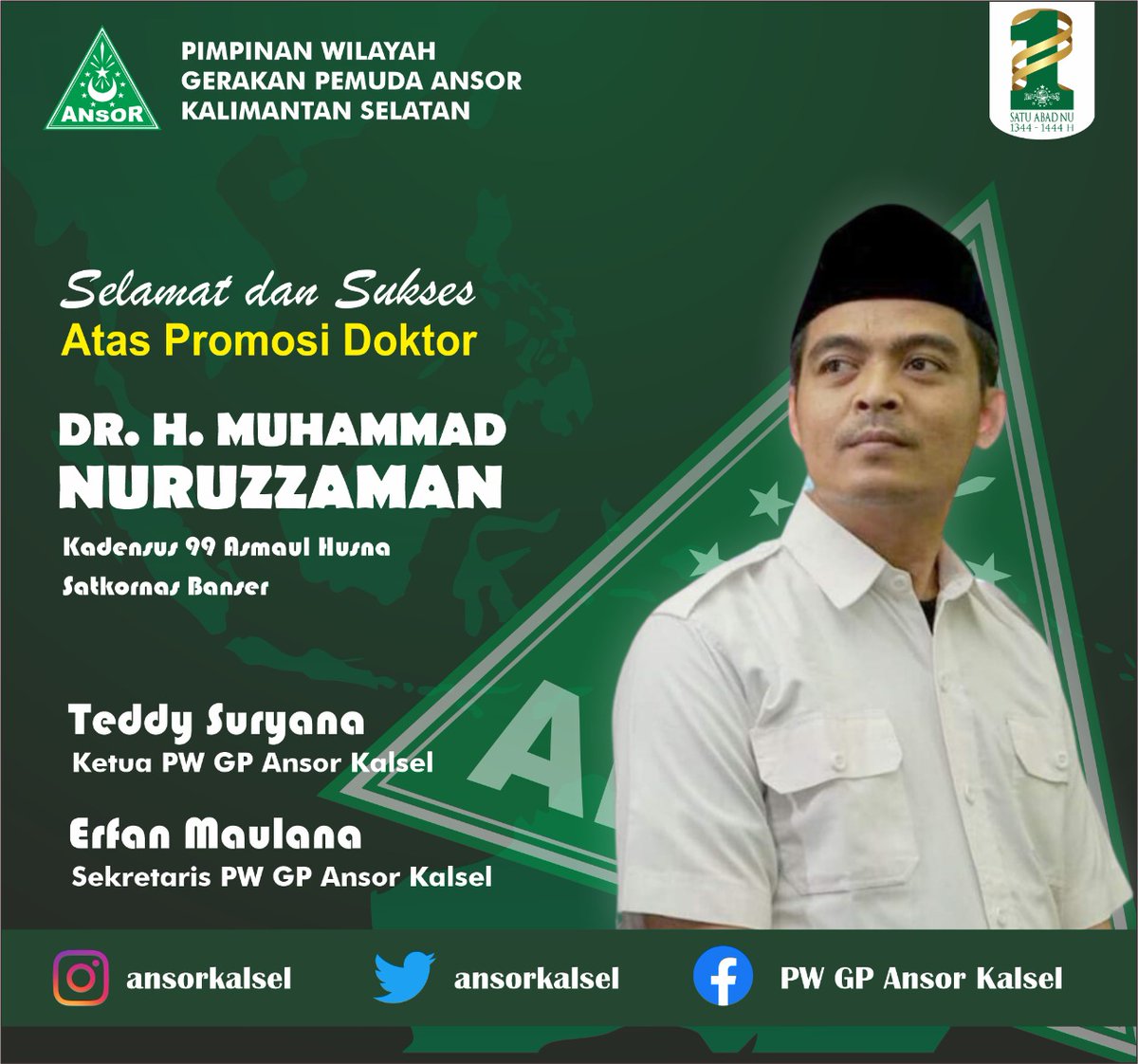 ansorkalsel's tweet photo. Selamat dan Sukses atas Promosi Doktor
@noeruzzaman https://t.co/GHbO3bvkXt