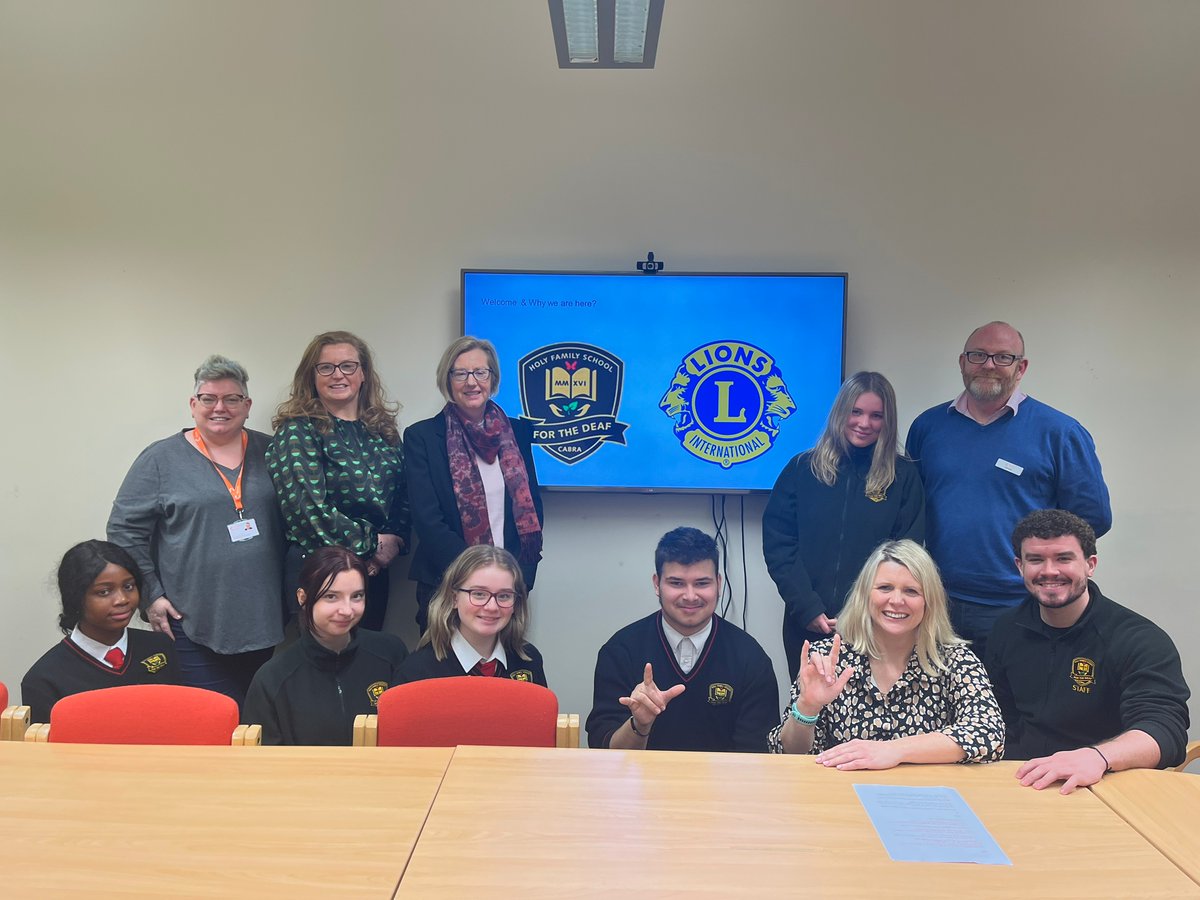 Holy Family School for the Deaf (@hfschooldeaf1) on Twitter photo Well Done to our 5th Years students for coordinating a meeting in DVI to create a new standard sign in ISL for 'LIONS'. It was an informative meeting about the <a href="/lionsclubs/">Lions International</a>, a charitable organisation and their contribution to <a href="/HFSchoolDeaf1/">Holy Family School for the Deaf</a> The discussion on the creation and Well Done to our 5th Years students for coordinating a meeting in DVI to create a new standard sign in ISL for 'LIONS'. It was an informative meeting about the <a href="/lionsclubs/">Lions International</a>, a charitable organisation and their contribution to <a href="/HFSchoolDeaf1/">Holy Family School for the Deaf</a> The discussion on the creation and