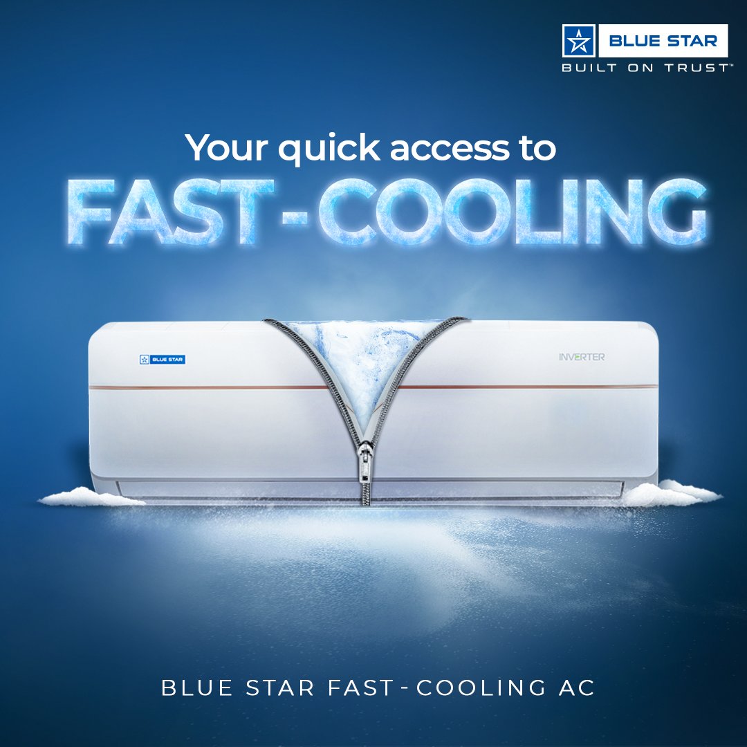Experience the ultimate comfort with Blue Star Fast-Cooling AC, cool down within seconds!

#BlueStar #BlueStarFastCoolingAC #FastCoolingAC #AirConditioner #BestToHave #MustHave #BestAC #BestSelling #Winter #Chill #Cool #Home #FastCooling   #InstantChill #InstantCool