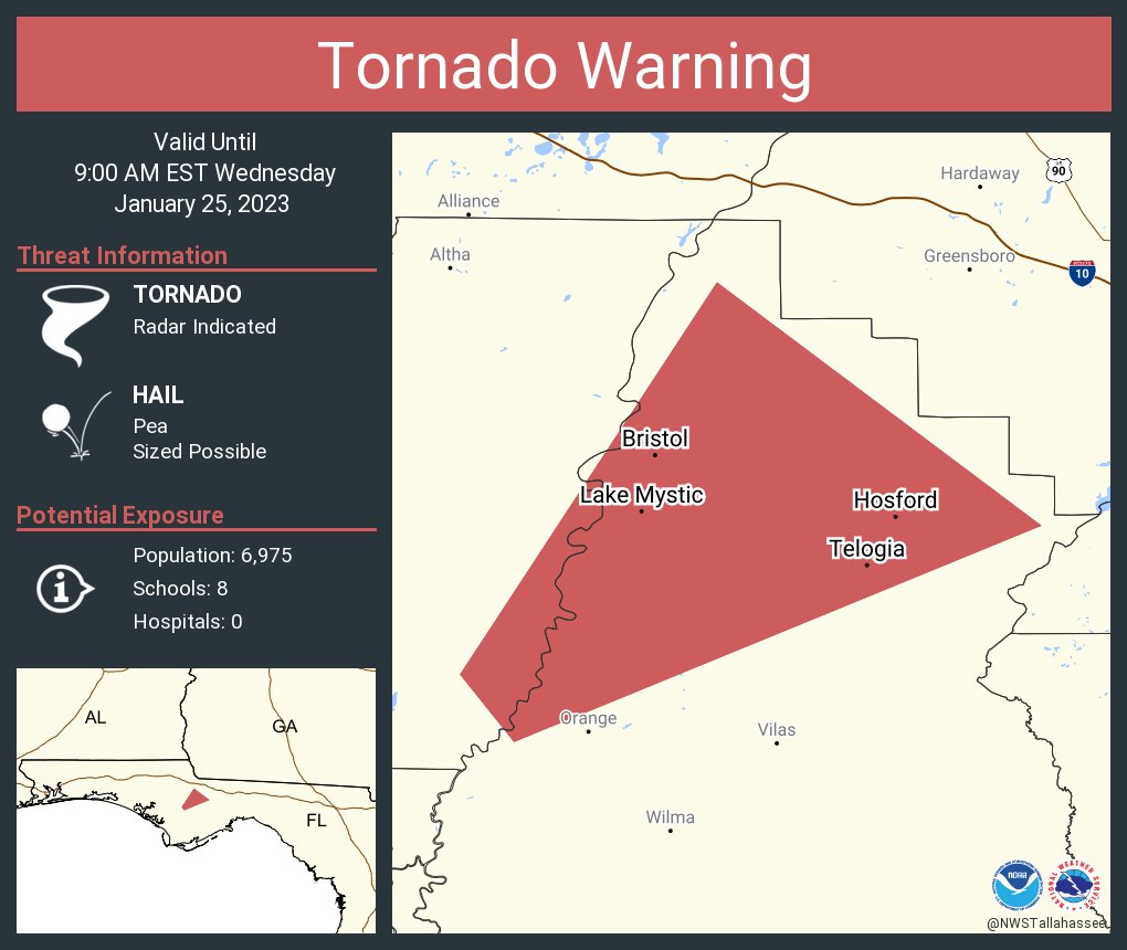 NWS Tallahassee on Twitter "Tornado Warning including Bristol FL