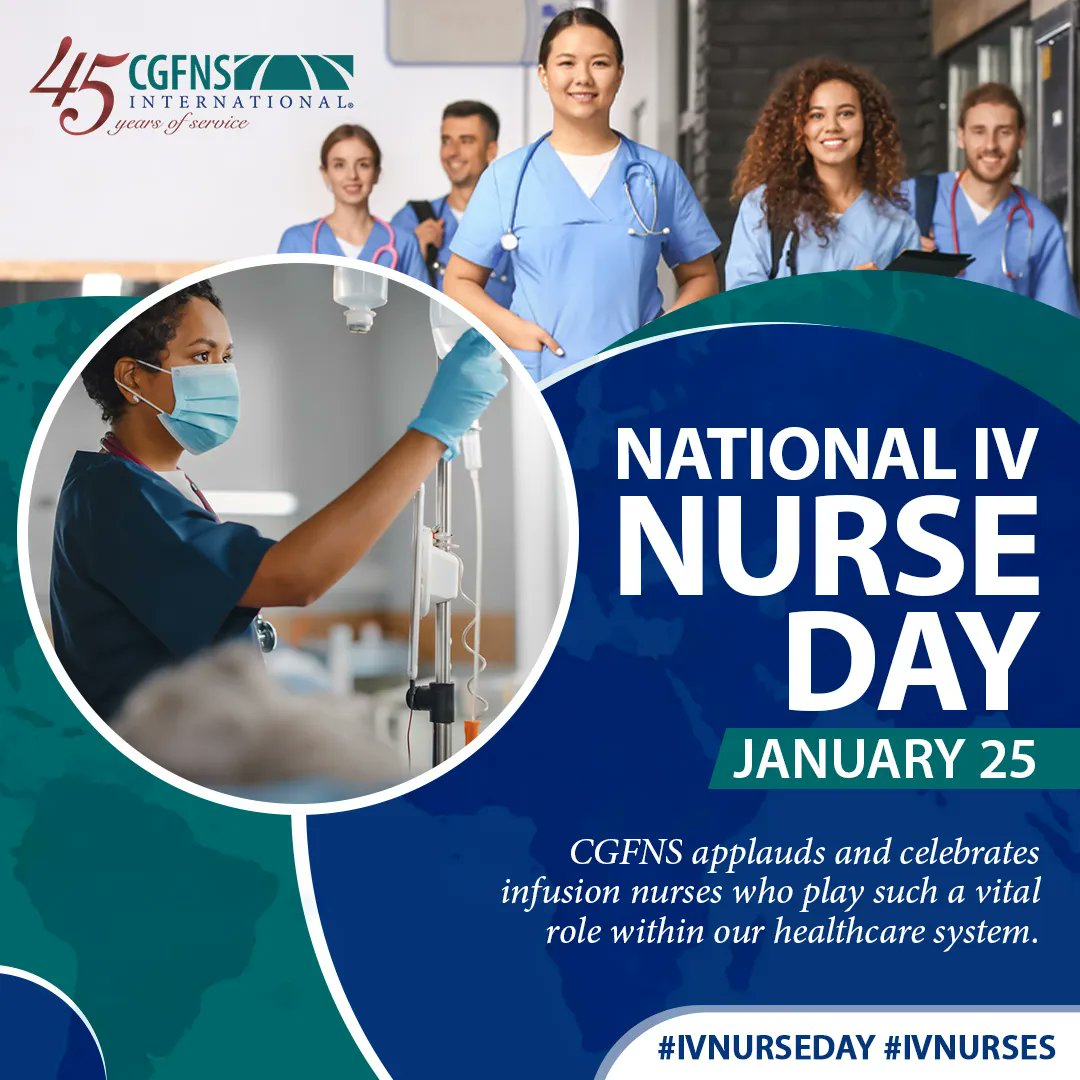 CGFNS applauds and celebrates infusion nurses who play such a vital role within our healthcare system.#ivnurseday #ivnurses bit.ly/3Qpk1yX