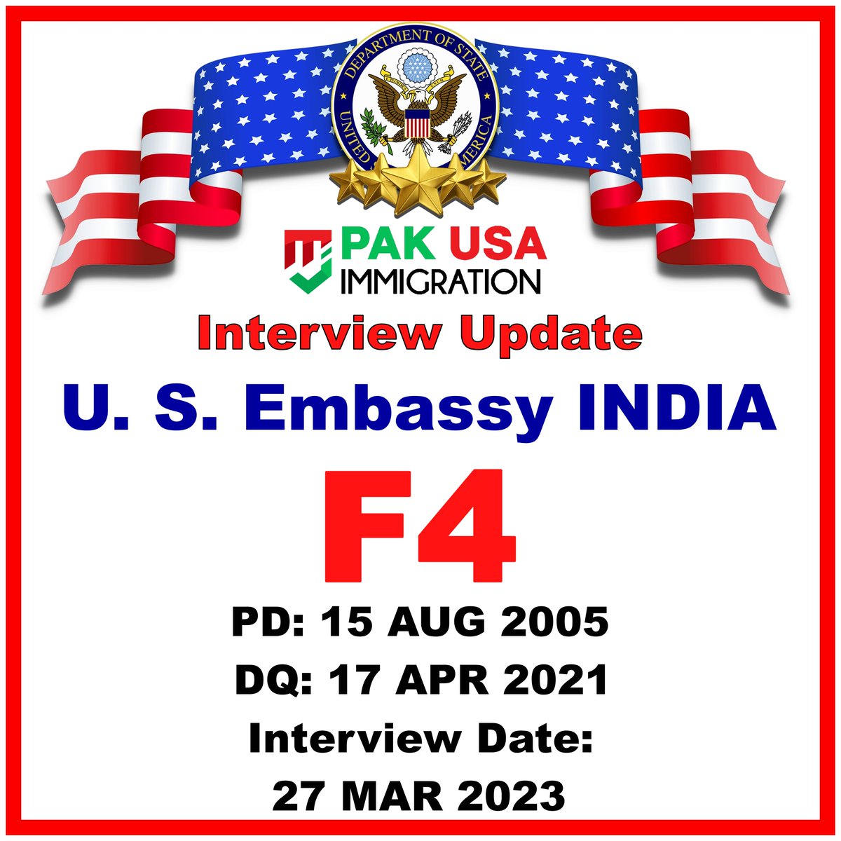 PakUSAImmigrant's tweet photo. US Embassy INDIA - Interview Letters Update
For F1 to F4 Visa Categories,
#usimmigration #PakUSAImmigration #F2A #FX1 #F2B #F2avisa #F3Visa #F4Visa #IR1 #CR1 #IR5 #USCIS #NVC #F3Visa #f4visa #pakimmigration #uscis #NVC #immigrationconsultants #usa #PakUSAt75 #destinationpakistan https://t.co/m0yWhVV3mG