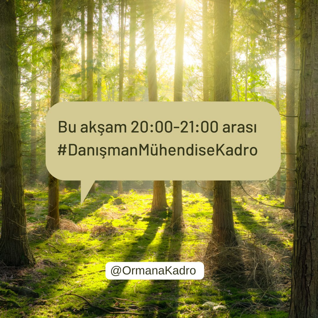 OrmanaKadro's tweet photo. ⚠️⚠️ DUYURU⚠️⚠️

Bu akşam 20:00-21:00 arasında Twitter etiketimiz: 

#DanışmanMühendiseKadro https://t.co/oiQlxwYwEh
