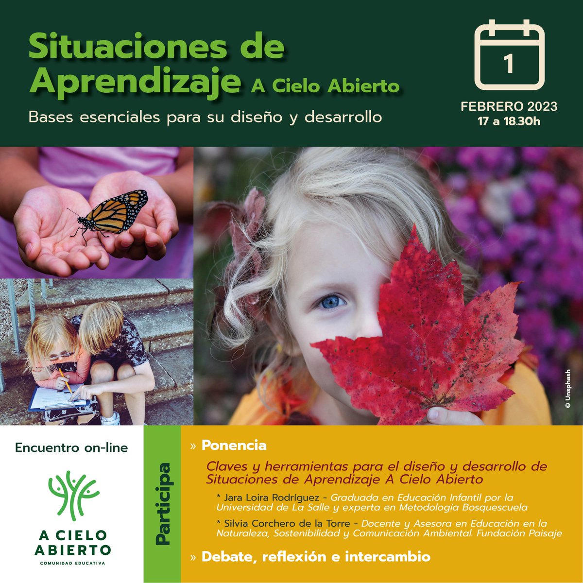 EACieloAbierto's tweet photo. Próximo encuentro: Miércoles, 1 de febrero a las 17 h sobre #SituacionesDeAprendizaje A Cielo Abierto. 

Presentaremos las bases esenciales para su diseño y desarrollo para después debatir y compartir experiencias concretas que estéis llevando a cabo o diseñando. https://t.co/yJppXBYxwQ