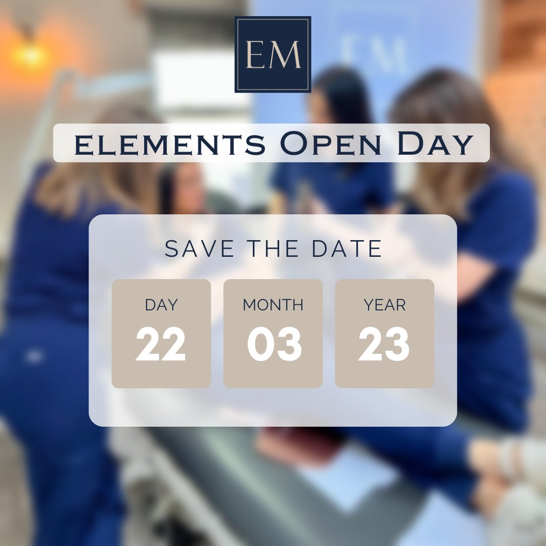 ElementsMedica1's tweet photo. Save the date, it's just under two months until our next Open Day! 

#ElementsMedical #medicalaesthetics #doncaster #doncasterisgreat #southyorkshire https://t.co/tDQnQC8xbv