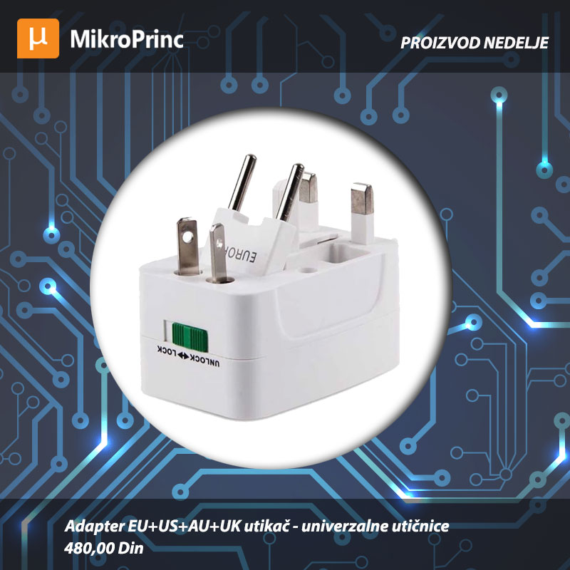 MikroPrinc's tweet image. PROIZVOD NEDELJE: Adapter EU+US+AU+UK utikač - univerzalne utičnice je veoma pogodan za putovanja jer je kompatibilan sa raznim vrstama utičnica kao što su: EU, US, AU, UK. Detaljnije:
mikroprinc.com/sr/proizvod/ad…
#univerzalnauticnica #universalplug #proizvodnedelje #mikroprinc