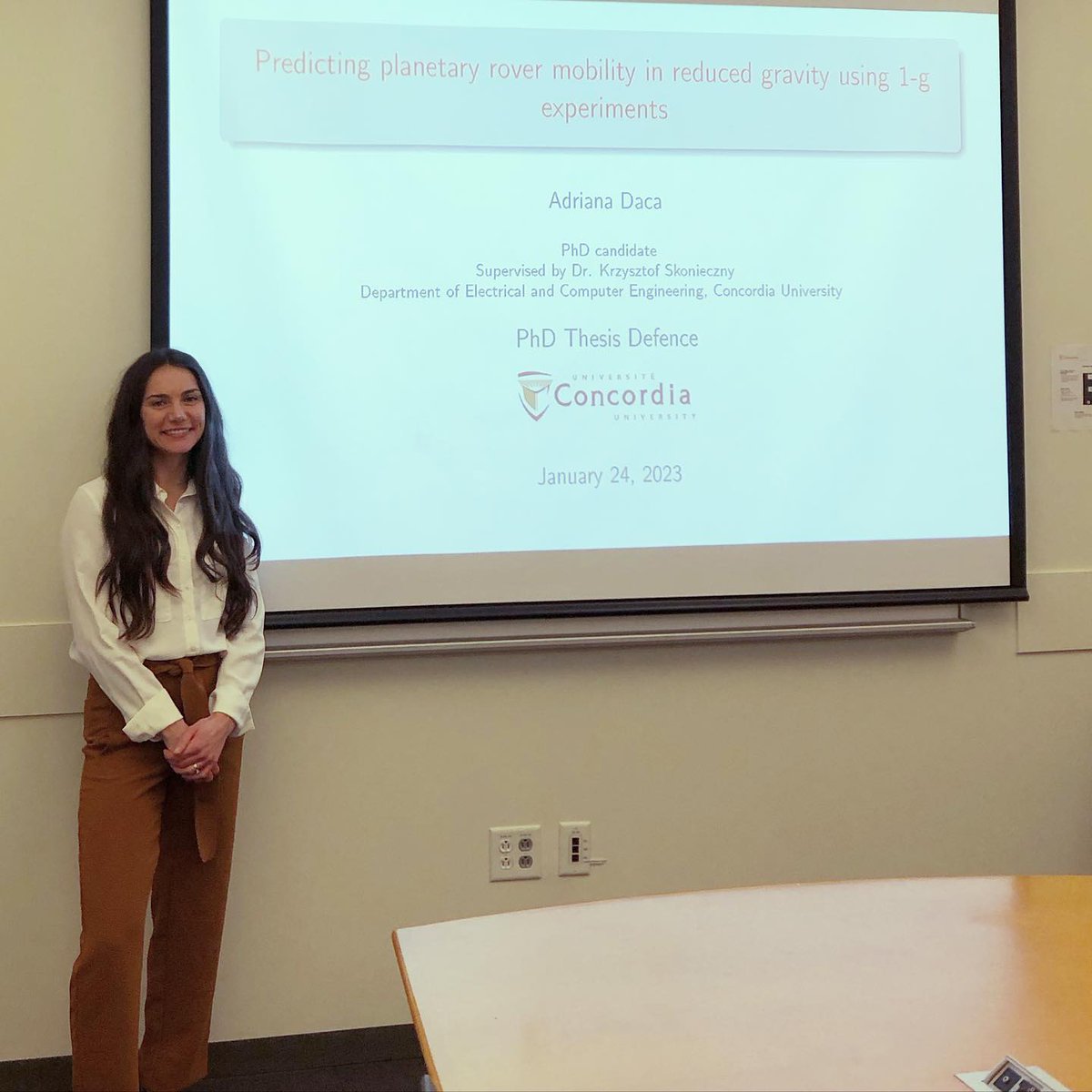 Yesterday I successfully defended my PhD thesis entitled 'Predicting planetary rover mobility in reduced gravity using 1-g experiments'! #PhDone