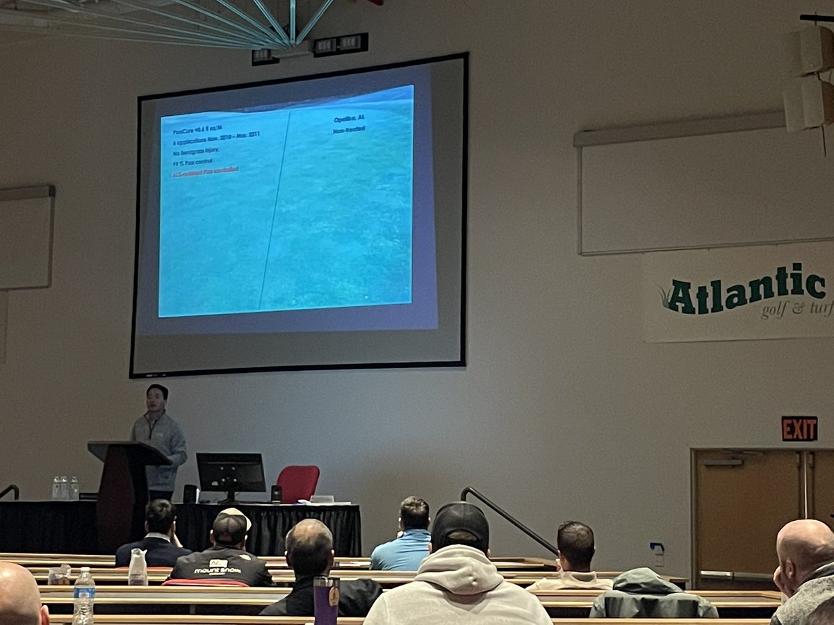 Day 2 of the <a href="/AtlanticGandT/">Atlantic Golf & Turf</a> winter seminar. Currently Kyung Han of <a href="/MoghuUSA/">Moghu USA, LLC</a> with a very impressive #PoaCure presentation. On deck is Big Ben McGraw @TurfEnto
