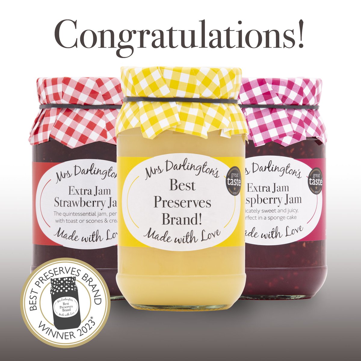 Congratulations to @mrsdarlingtons for winning 'Best Preserves Brand' by Readers of Fine Food Digest! #preserves #winners #branding #packaging #design