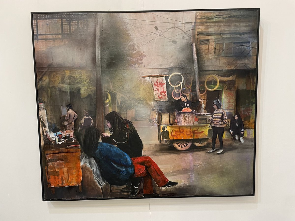 At the NCA thesis today. An alternative reality - swapping men by women in public spaces. Work by Fatima Aamer