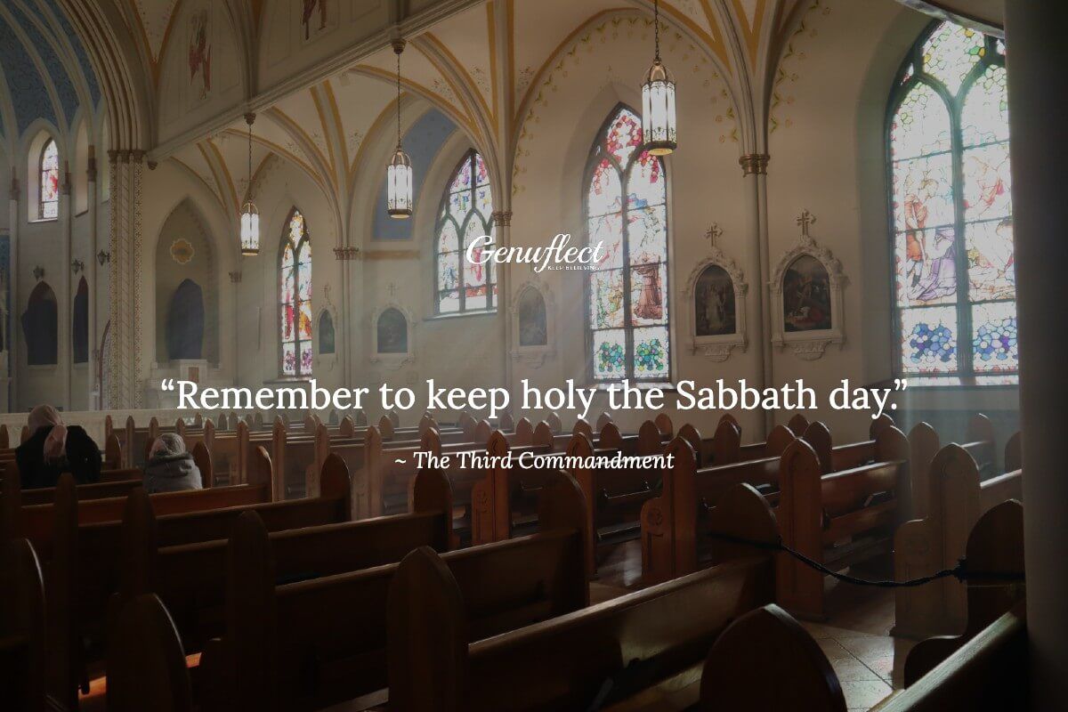 GenuflectHQ's tweet image. “Remember to keep holy the Sabbath day.”
~ The Third Commandment
#Catholic #Genuflect #Sabbath
