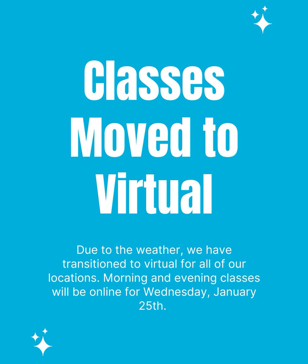 If students have any questions or concerns, please reach out to your instructors. Classes are currently planned to resume to normal tomorrow.