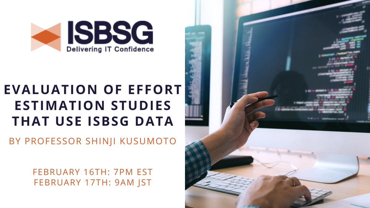Many research studies of effort estimation for #softwaredevelopment projects have been conducted using ISBSG data. Join <a href="/isbsg/">ISBSG</a> February 16 or February 17 as they evaluate any differences between replications of these research studies. Sign up now at: bit.ly/3kHIYdb
