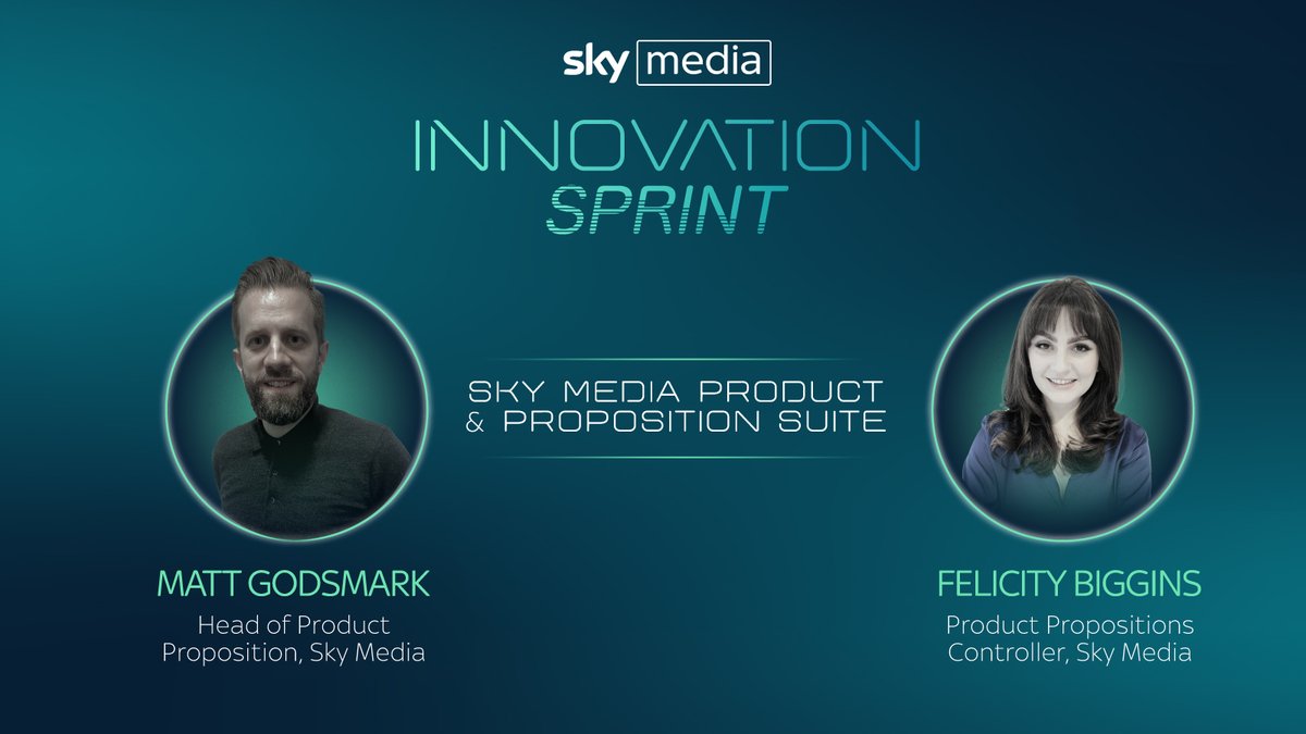 Our very own Matthew Godsmark, Head of Product Proposition and Felicity Biggings, Controller of Product Proposition will share insights at tomorrow’s #InnovationSprint around Sky Media’s award-winning Product & Proposition Suite. #StayTuned