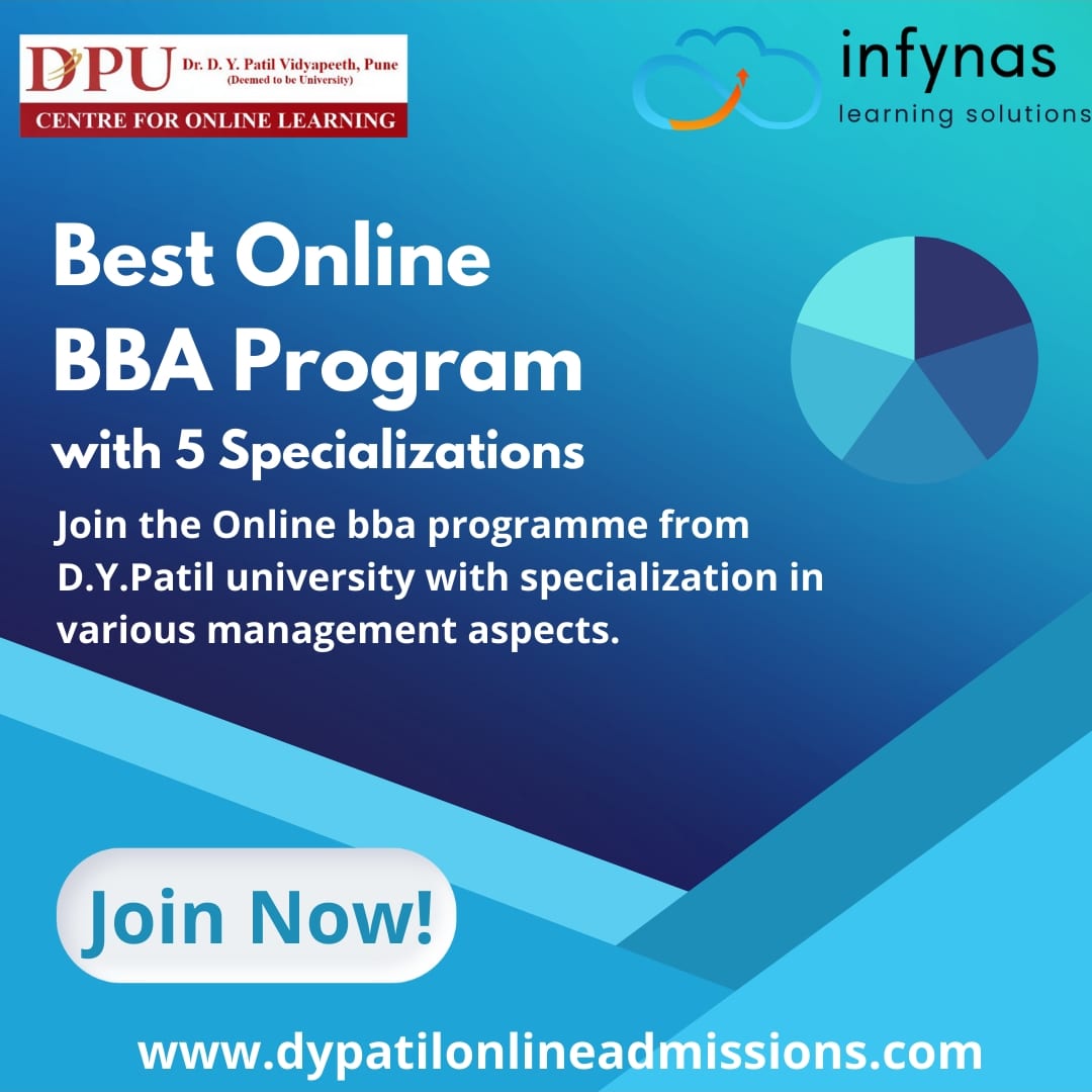 InfynasLearning's tweet photo. DPU COL offers you  3 years of BBA programme in an online mode,  which is at par with the BBA programme offered by leading universities.
Interested students can apply through the given link :-
https://t.co/Ude02sTbEu https://t.co/EVDgmtL4c4