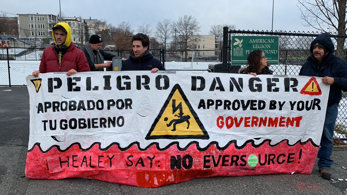 HAPPENING NOW: #NoEastieSubstation demonstration outside Eversource’s construction site