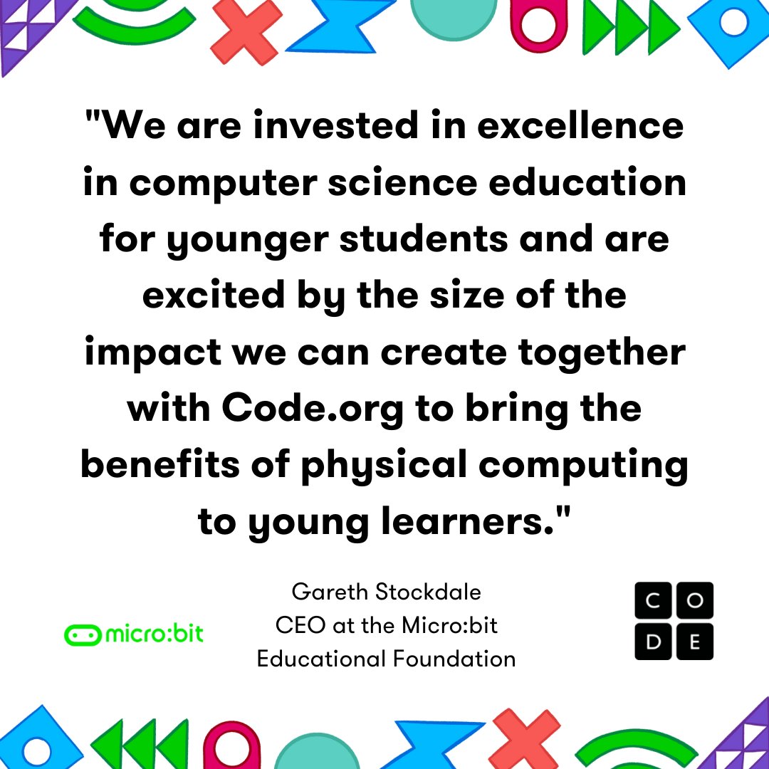 microbit_edu's tweet image. Growing a diverse pipeline of tech talent who contribute to the creation of better technology in the world begins in the classroom. So we are thrilled to partner with @codeorg to develop physical computing and CS Fundamentals curriculum.
microbit.org/news/2023-01-1…
#microbit #coding