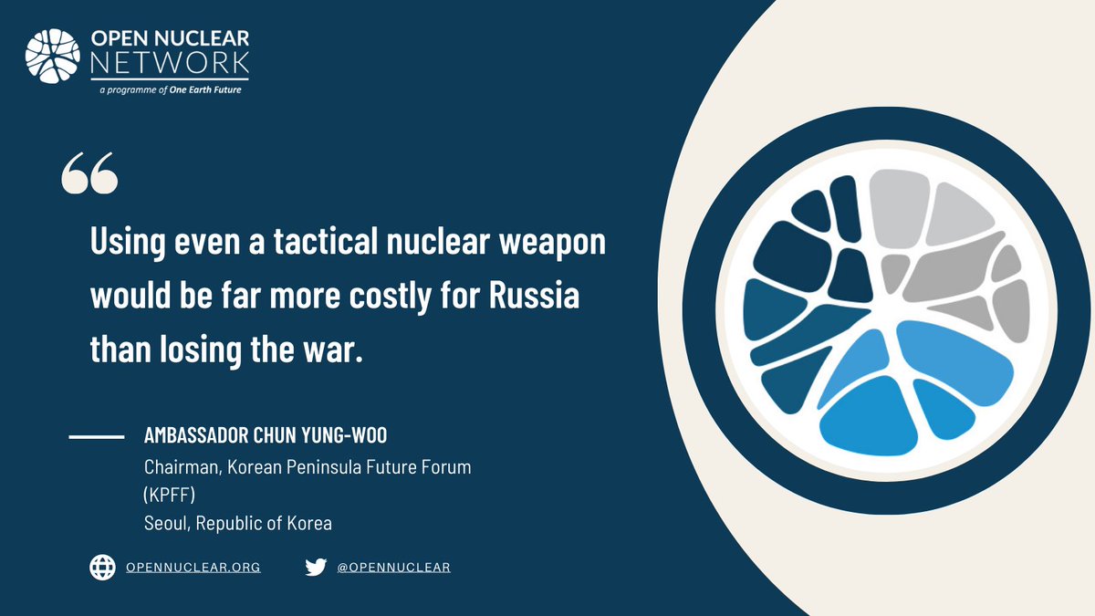 💡 Although #nuclearweaponuse in Ukraine remains unlikely, experts assess that risk of potential tactical #nuclearweaponuse could ⤴️lowering the threshold for #DPRK. Read more in #onnanalysis w/ experts' input incl #ONNnetwork member Amb Chun Yung-woo▶️ bit.ly/3XL1jnT