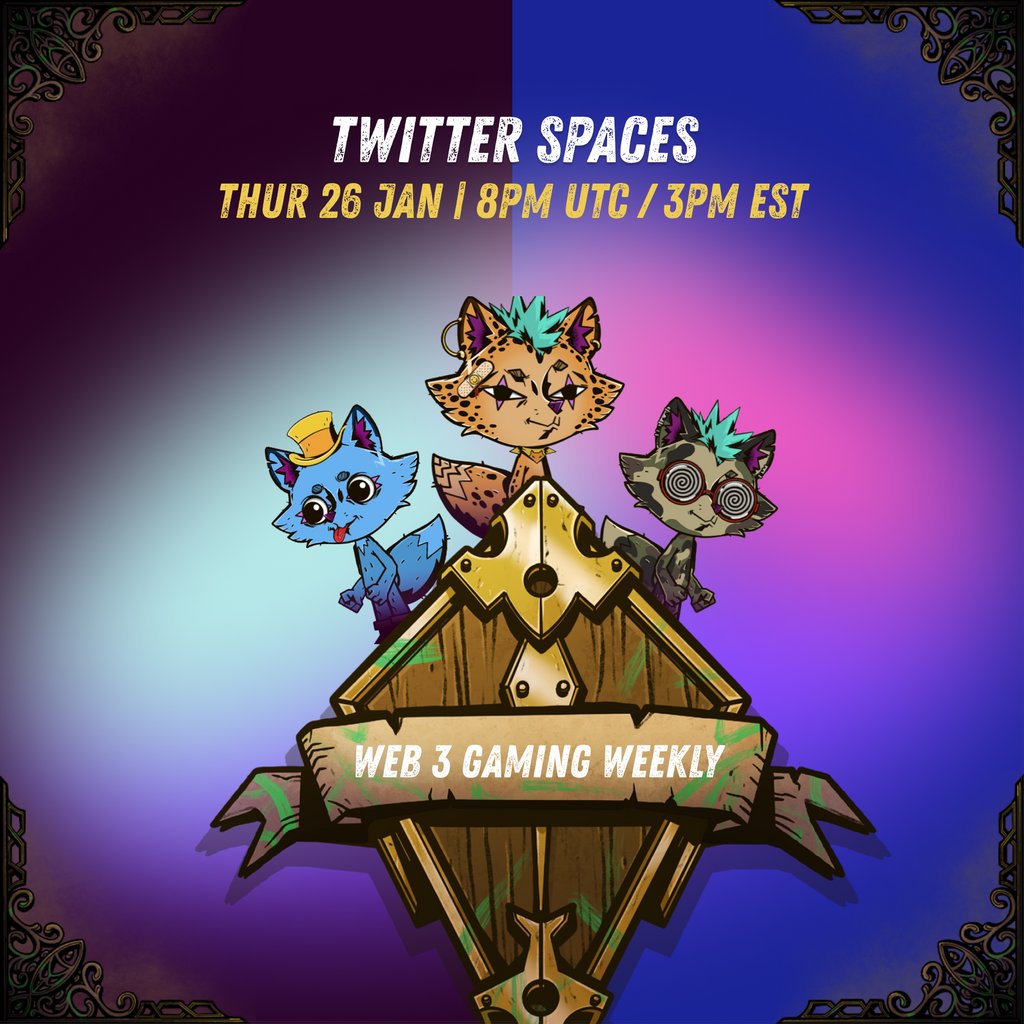 rogues_studio's tweet image. Web3 Gaming Weekly &amp;amp; AMA 🎮️ 

Join us this Thursday on our Twitter Spaces to discuss what's new &amp;amp; trending in the web3 gaming space. 

📅 Thu 26 Jan | 8PM UTC

Set a reminder 👉️ 

#Web3 #Web3game #Web3gaming