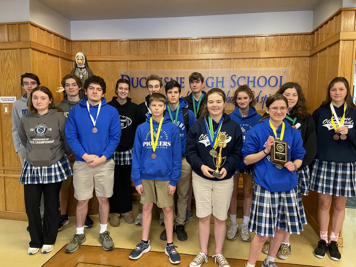 DuchesneHS's tweet photo. Congratulations to our Science Olympiad Team on placing 5th out of 16 teams in last Saturday's regional competition!

Shoutout to Emily Rattini and Ailsa Ide who qualified for the Science Olympiad State Competition on April 1 at MO State!

#DHSPioneers #PioneerProud https://t.co/YfDpQzOLDY