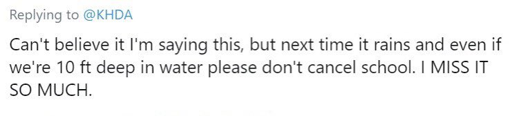 The last time it rained during the school year was in 2019! We’ve been saving this one for a long time. 😀 Yes there’s school tomorrow.