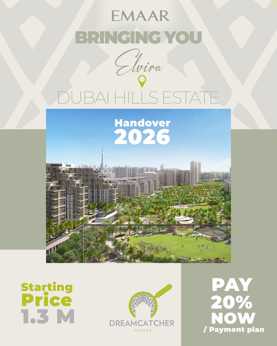dcbroker_uae's tweet photo. 1,2,3 Bedroom Apts. and 3 Beds Duplexes and Townhouses with premier-class amenities in the ❤️ #DubaiHillsEstate for those seeking a balance between style and substance in their lives.. #Elvira at of by #Emaar https://t.co/60yxH2O66R