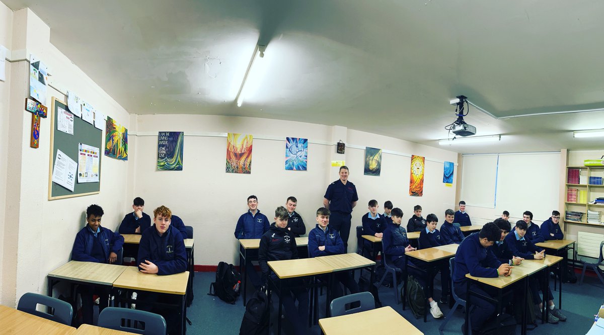 St Coleman's College in Claremorris had its first visit from the <a href="/BFireSafeSchool/">BFireSafe@School</a>  program today. The Fire Science Module was led by SSO Kevin Judge and FF Derek Reilly, who provided theoretical information and practical demonstrations.