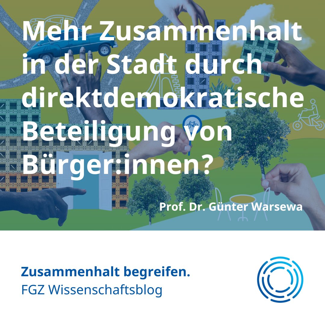 fgz_risc's tweet photo. #Partizipative und #direktdemokratische Politikformate können ein Mittel gegen die ‚Krise des lokalen Regierens‘ und für mehr #Zusammenhalt in der #Stadt sein – so Günter Warsewa (FGZ Bremen) in unserem neuesten Blogbeitrag.
➡️ https://t.co/7l4isVCog7
@iaw_UniBremen @UniBremen https://t.co/fXIkomzfaq