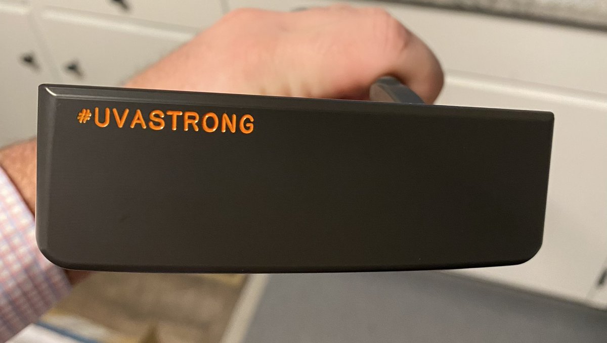 LCisHOOSgolfin's tweet image. UVA and Charlottesville has been my home for 11 years. The University and community, are something I care deeply about. In memory of Devin, D’Sean, and Lavel 💙🧡 my putter for this next year is the epitome of things I love. Go Hoos! @UVAFootball @UVAWomensGolf #uvastrong