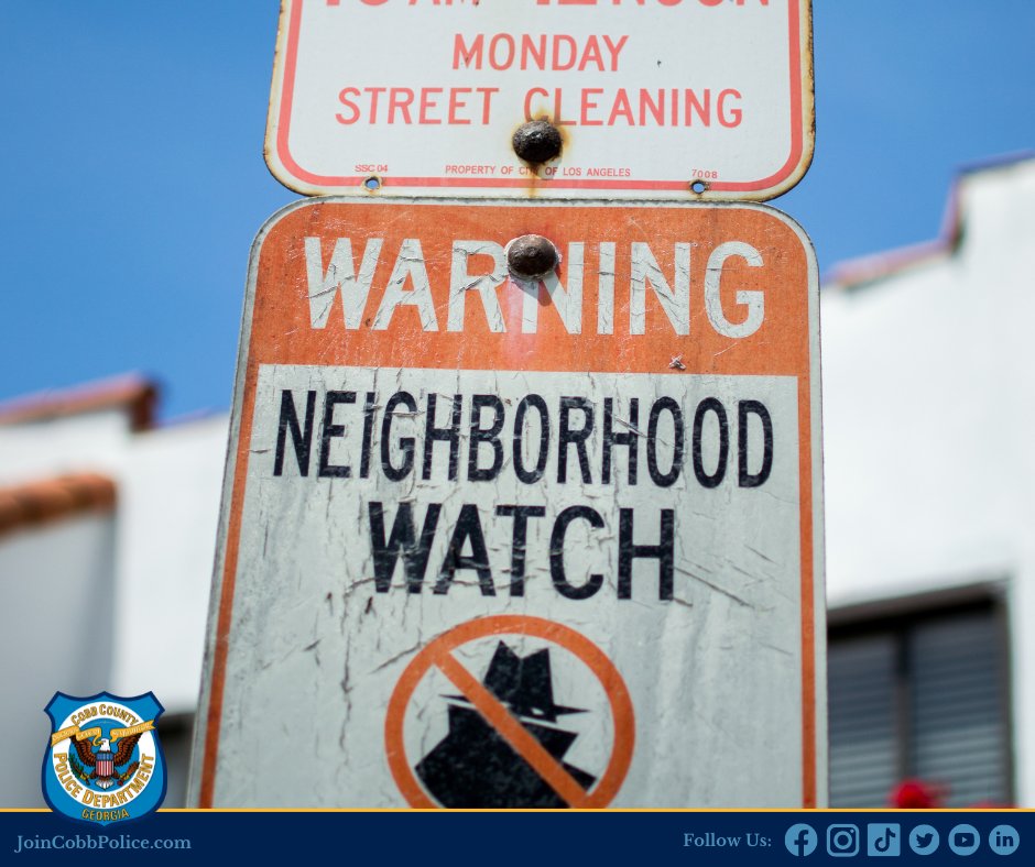 With burglaries continually occurring, it's essential to have a plan to keep your family, home, and neighborhood safe. Consider organizing a neighborhood watch program. It's simple but effective.

#CobbPD #CobbPolice