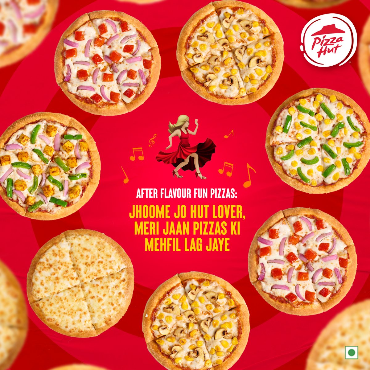 PizzaHutIN's tweet photo. Pathaan ki mehfil se ab Pizza Hut ki mehfil mein padharo! ๐
Enjoy our range of Flavour Fun Pizzas in 5 craveable sauces, starting @ just Rs. 79 at a Hut outlet near you.๐ฅณ๐
#PizzaHut #FlavourFun #Pathaan #SRK https://t.co/gxs2ld1d3J