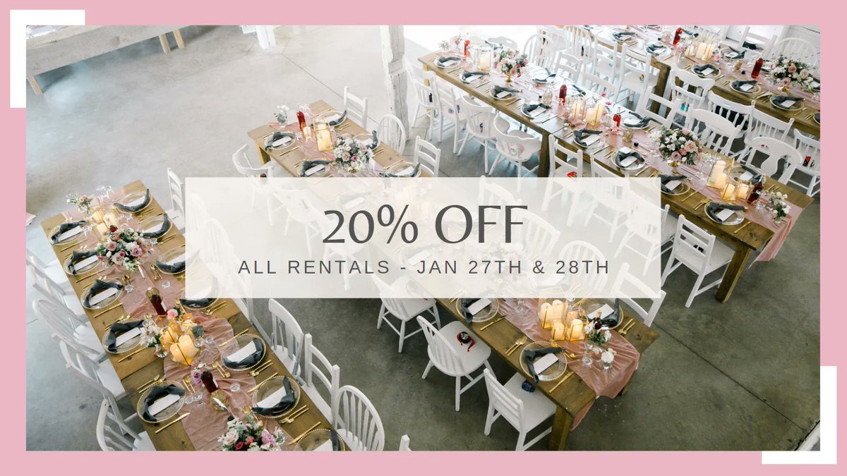 Attention #Brides or #grooms our BIGGEST Rental Sale of the Year is COMMING. 20% OFF ALL Rentals Starts Friday - - ☎️ Call Us - 902.869.1313 ✉️ Email Us - partyandrentalstore@gmail.com or Drop In *Possible wait times if dropping in. 
buff.ly/2RhvMcI #halifax #NS